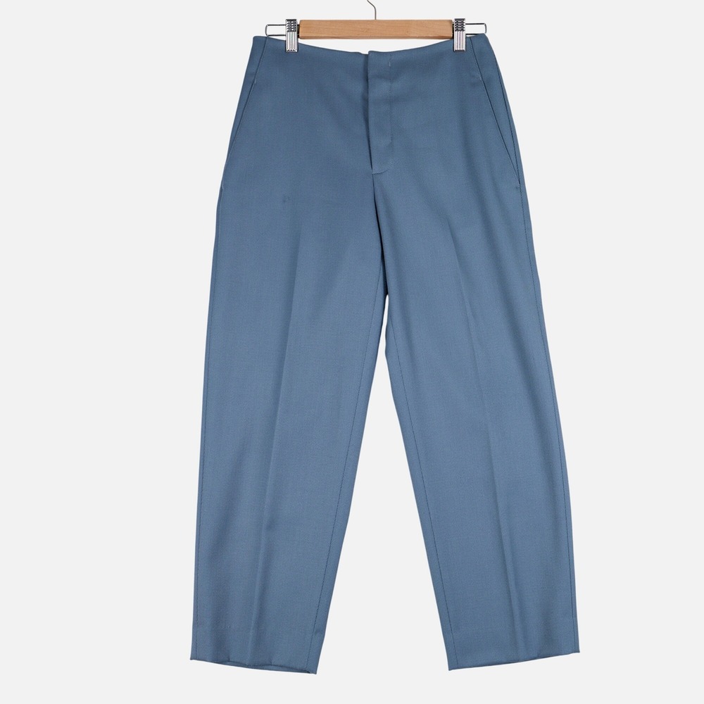 Vince Womens Steel Blue Wool Blend Straight Leg Tailored Trousers Size 2